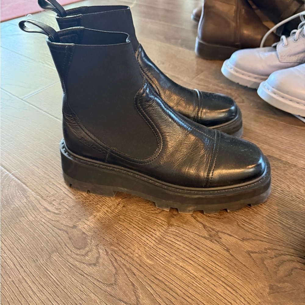 Black Leather womens Boots